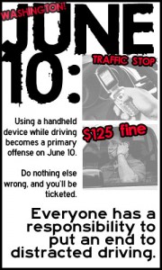 June 10, texting and talking in washington state becomes primary offense